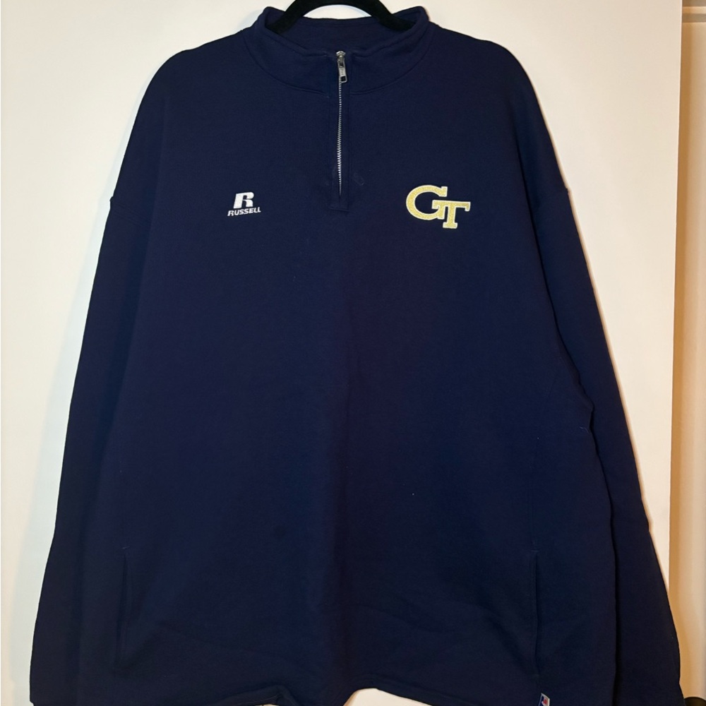 GT Georgia Tech Russell Athletic Quarter Zip Sweatshirt